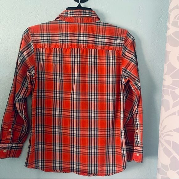 Urban Pipeline Orange Plaid Button Down Shirt Size Medium - Picture 8 of 10